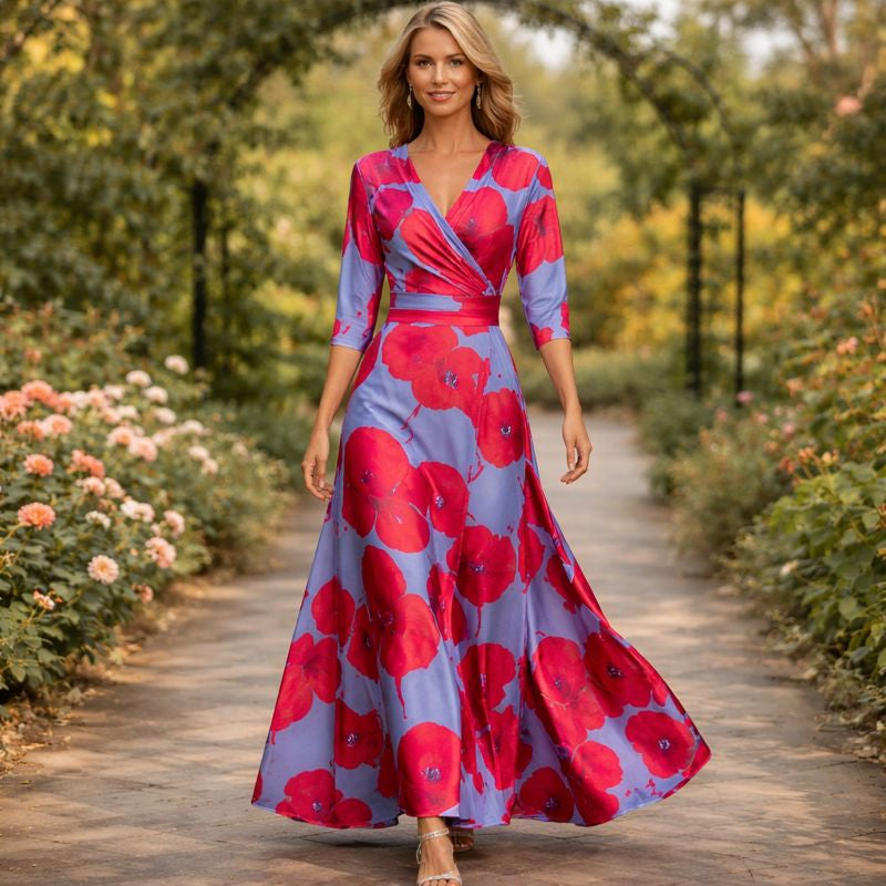 Liliana | Rochie maxi fluidă, tip petrecut